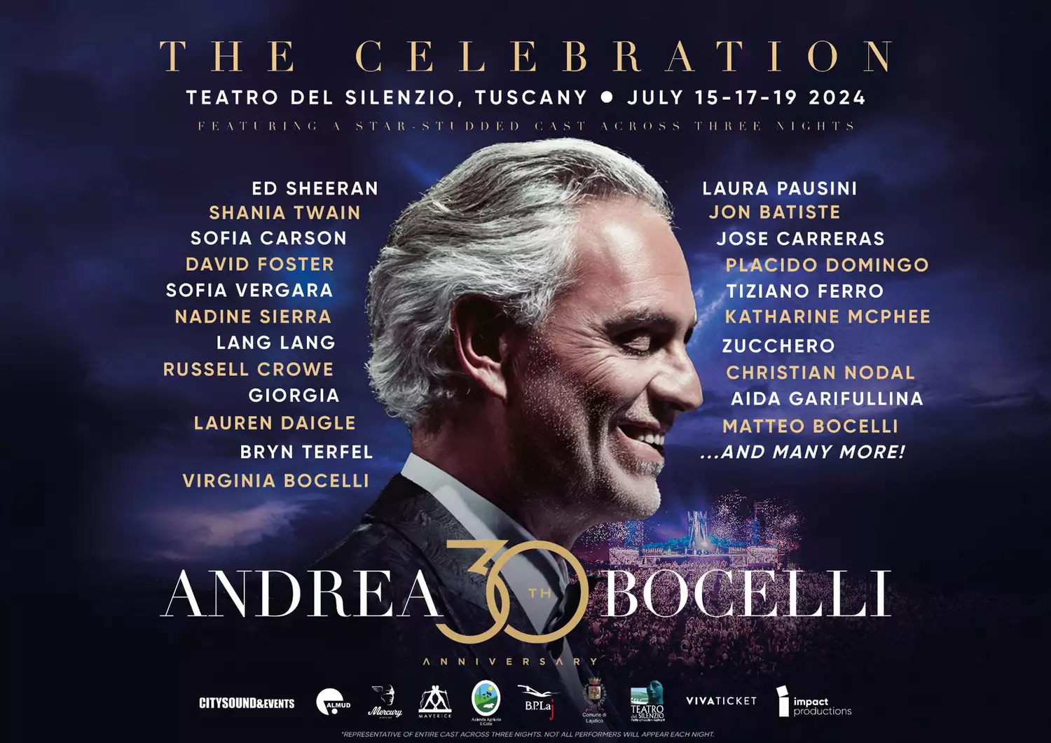 Andrea Bocelli Celebrates 30 Years in Music with Spectacular Three-Day Event