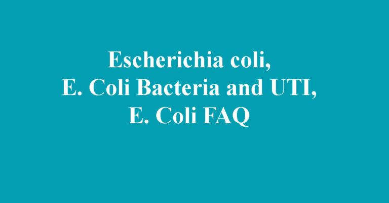 Escherichia coli, E. Coli Bacteria and UTI, E. Coli FAQ