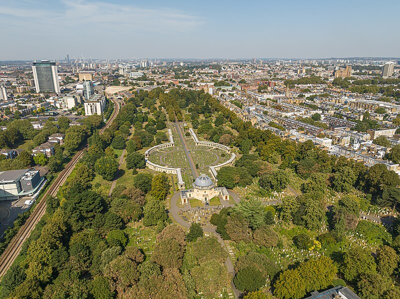Brompton Cemetery in West London, a famous historic burial ground